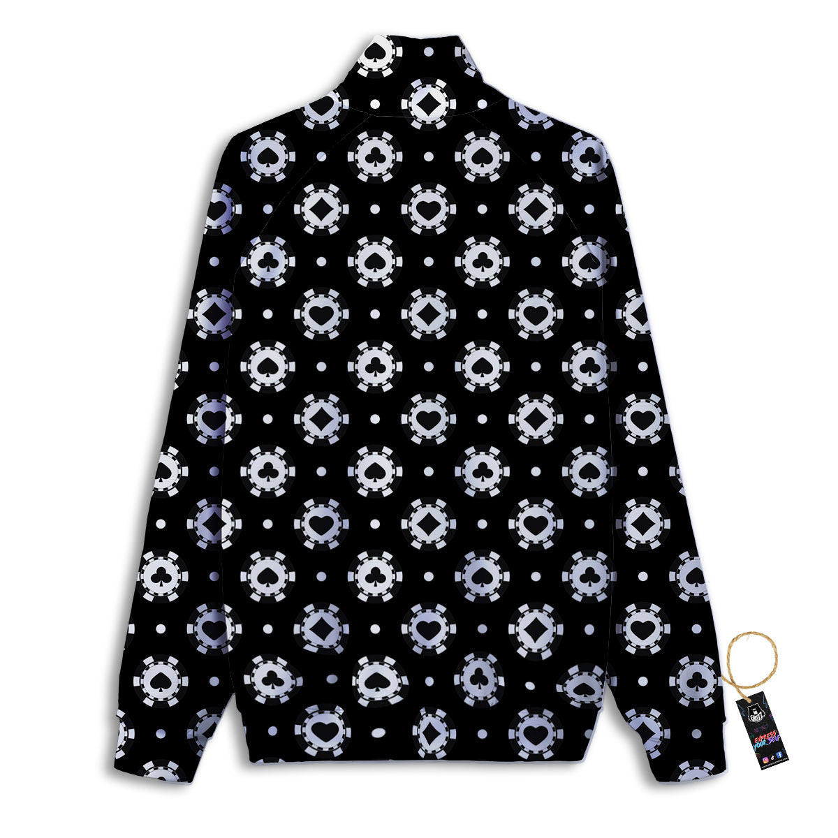 Chip And Casino Print Pattern Track Jacket-grizzshop