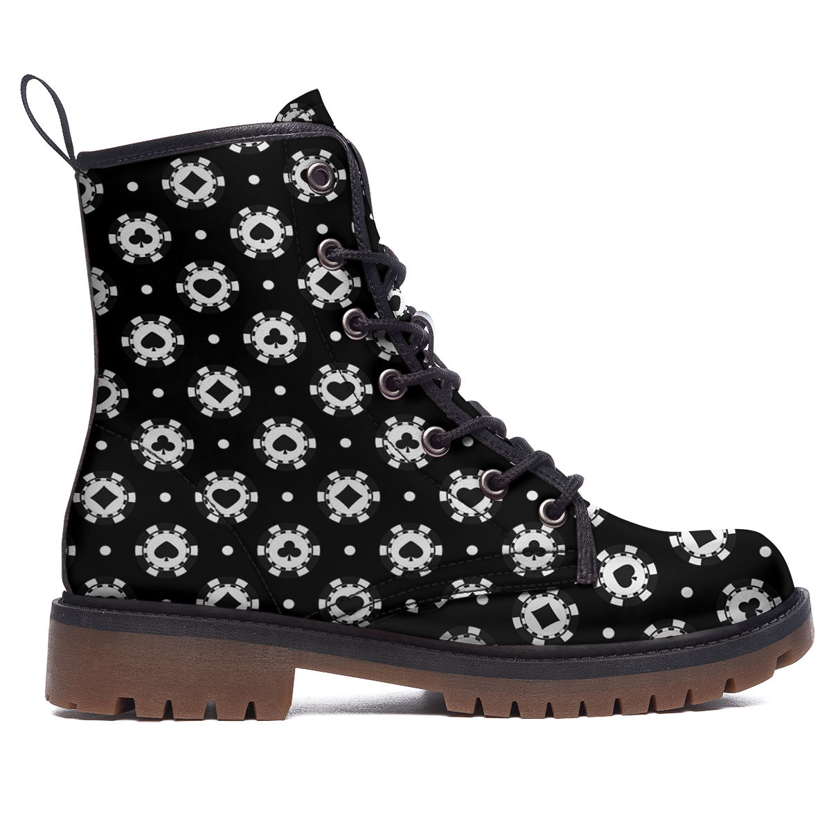 Chip And Casino Print Pattern Work Boots-grizzshop