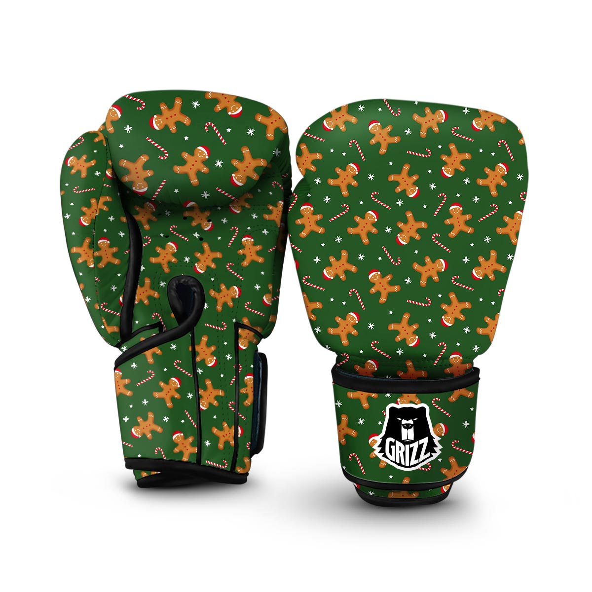 Chirstmas Gingerbread Man Print Pattern Boxing Gloves-grizzshop