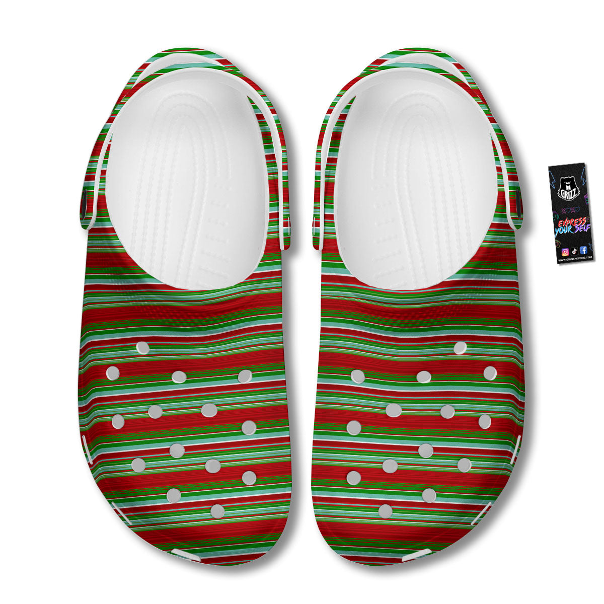 Chirstmas Serape Ethnic Mexican Print Pattern Clog-grizzshop