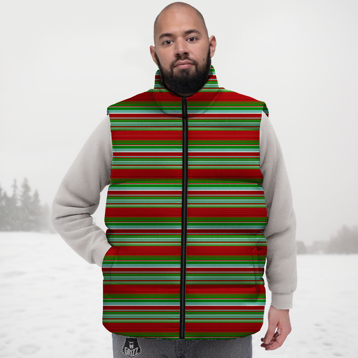 Chirstmas Serape Ethnic Mexican Print Pattern Down Vest