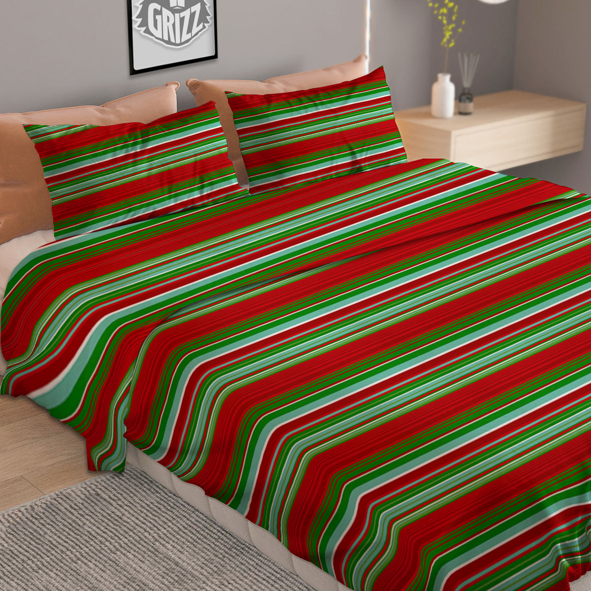 Chirstmas Serape Ethnic Mexican Print Pattern Duvet Cover Bedding Set