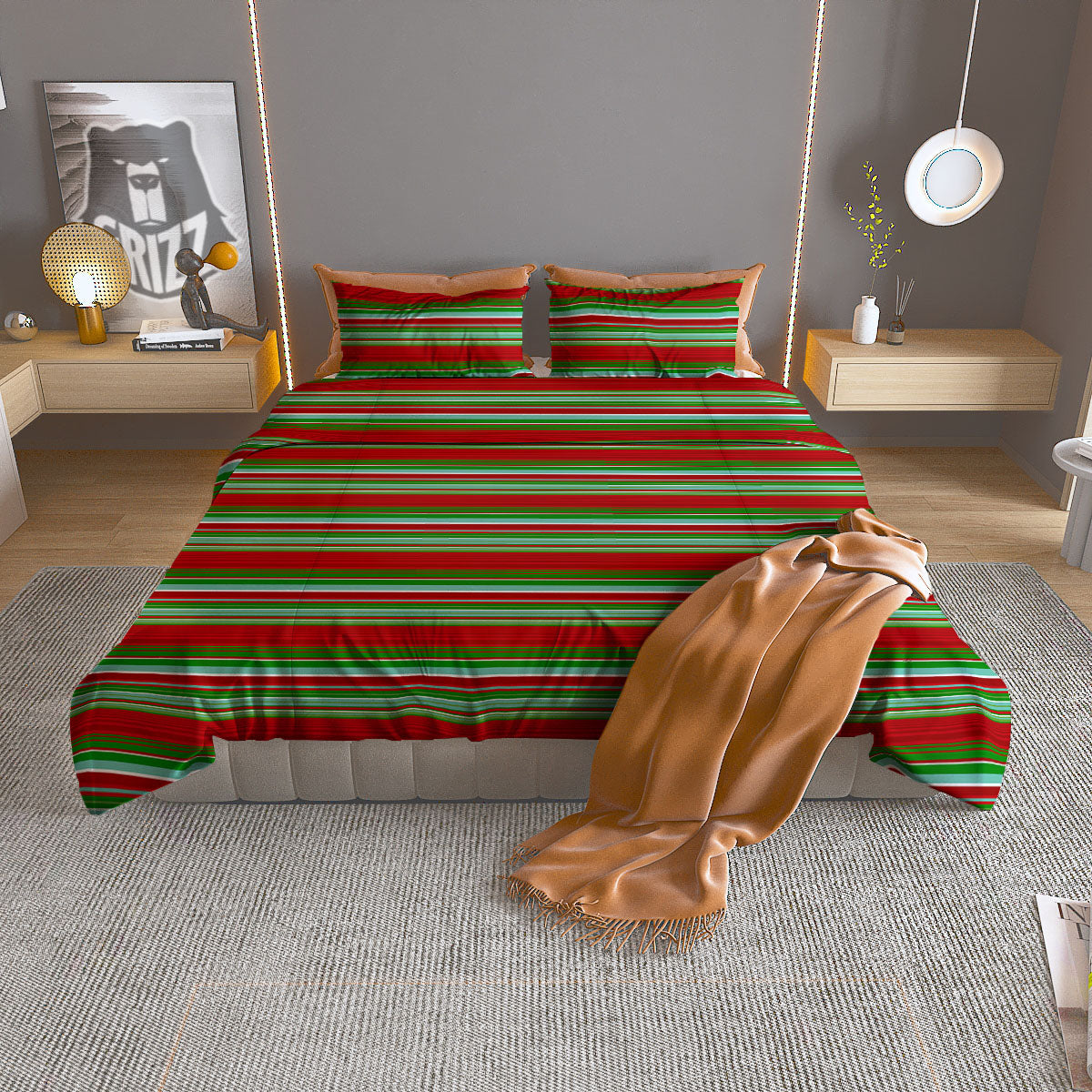 Chirstmas Serape Ethnic Mexican Print Pattern Duvet Cover Bedding Set