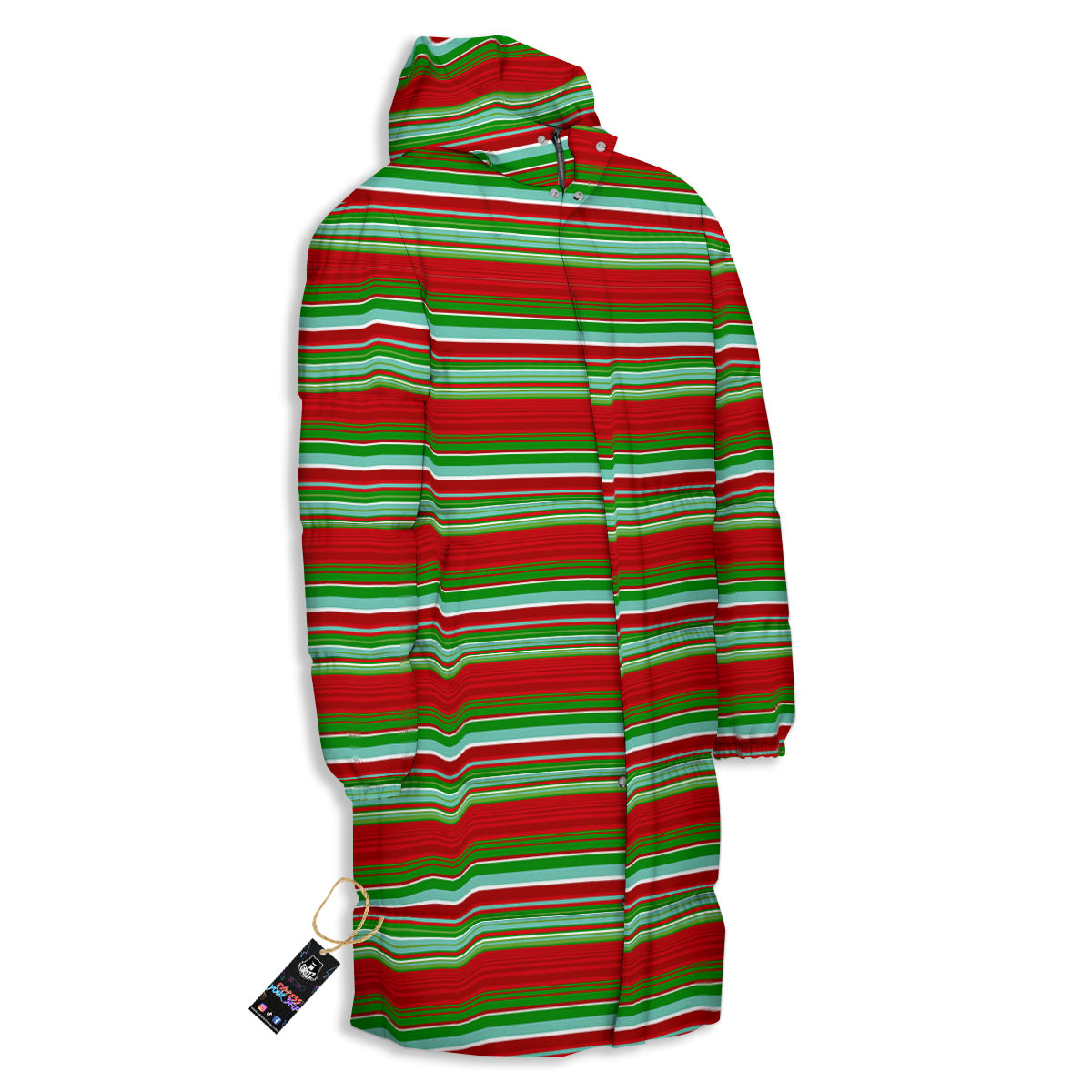 Chirstmas Serape Ethnic Mexican Print Pattern Long Down Jacket-grizzshop