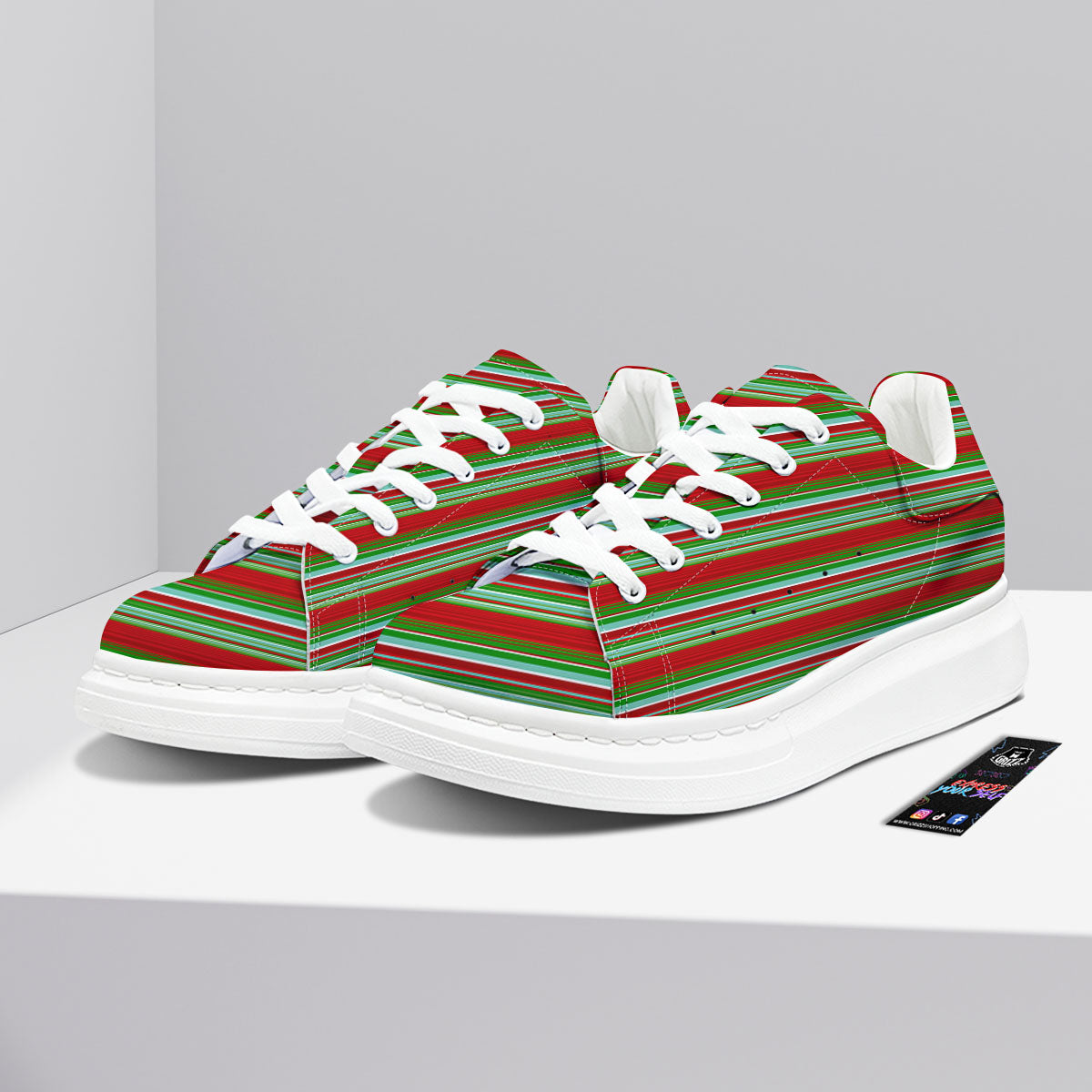 Chirstmas Serape Ethnic Mexican Print Pattern Platform Shoes-grizzshop