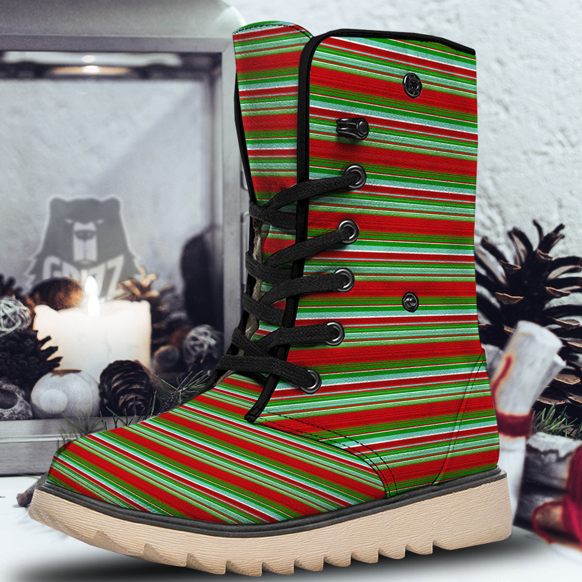 Chirstmas Serape Ethnic Mexican Print Pattern Snow Boots-grizzshop