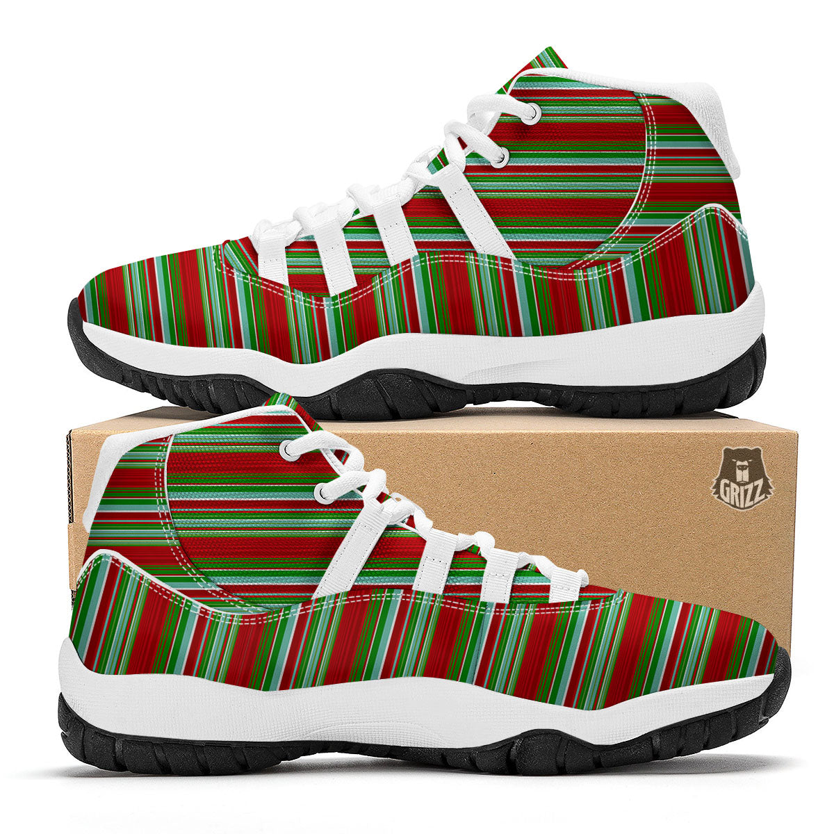 Chirstmas Serape Ethnic Mexican Print Pattern White Bball Shoes-grizzshop