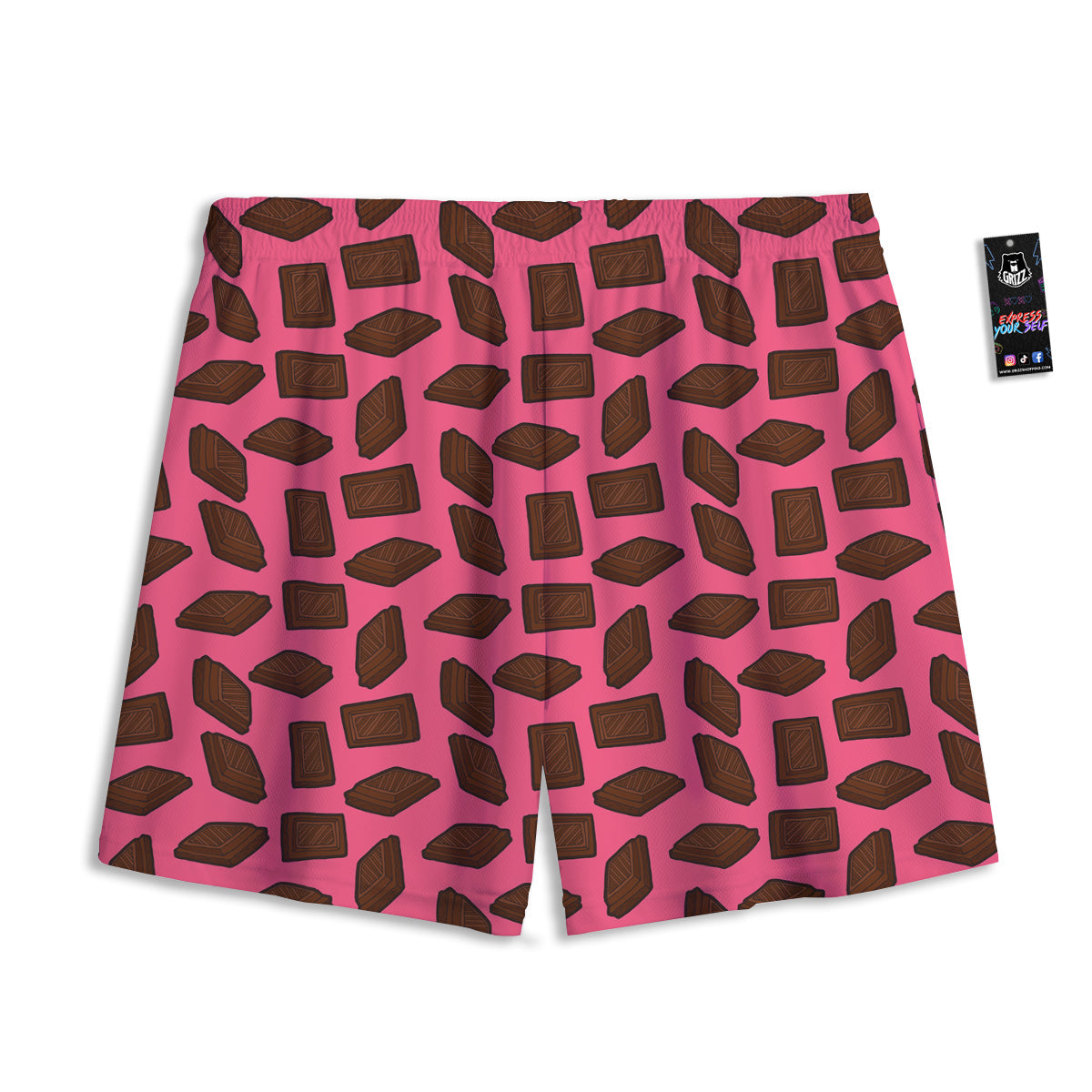 Flowers And Eggplant With Leaves Print Mesh Shorts