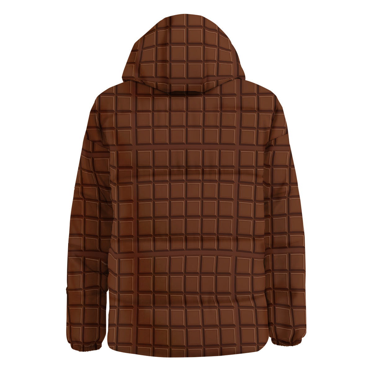 Chocolate Bar Brown Print Pattern Down Jacket-grizzshop