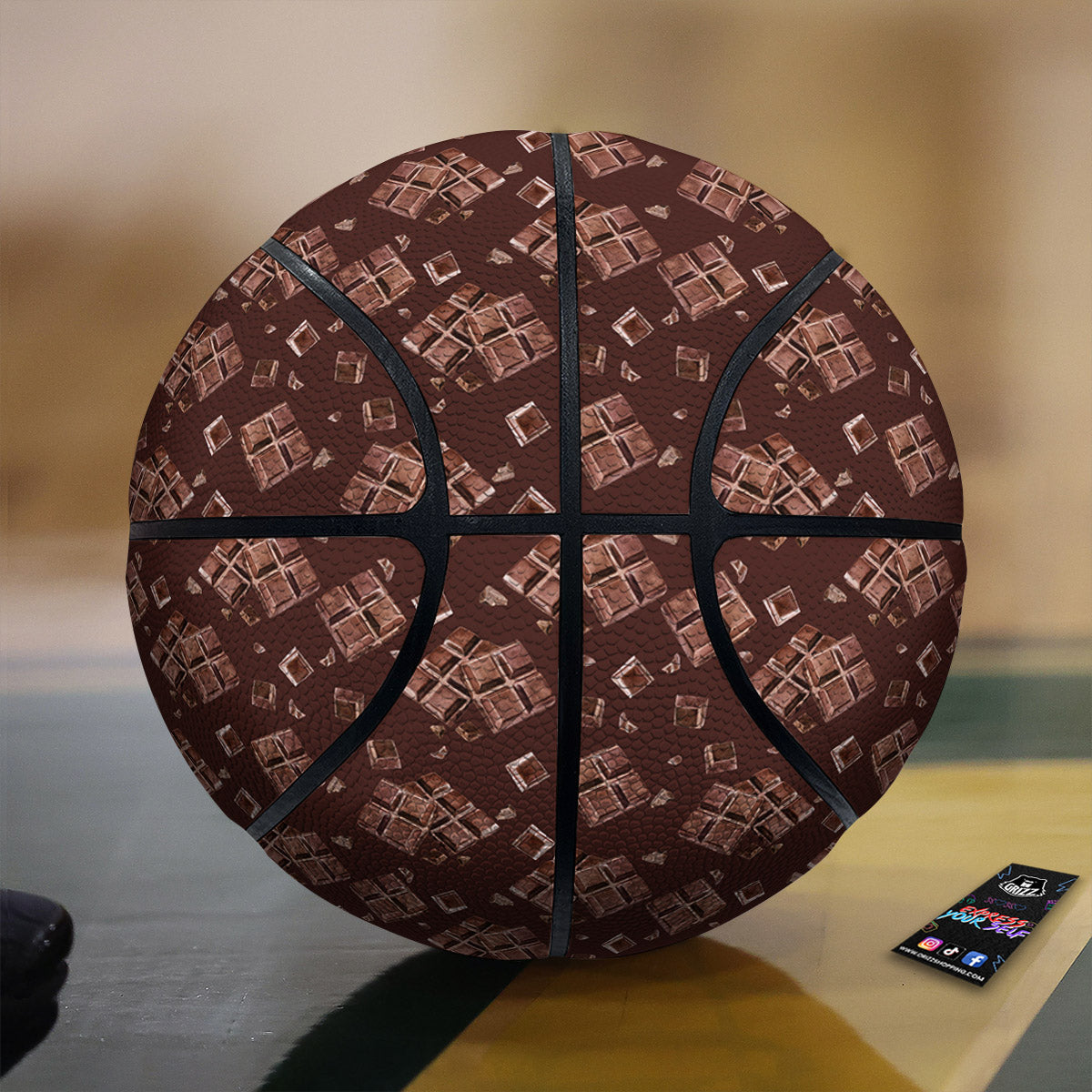 Chocolate Bar Print Pattern Basketball-grizzshop