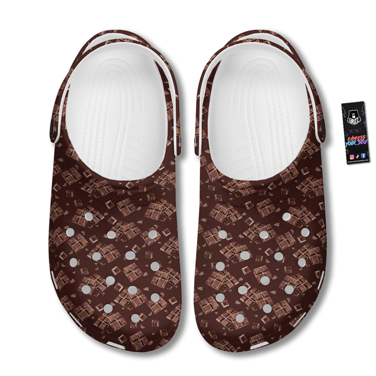 Chocolate Bar Print Pattern Clog-grizzshop