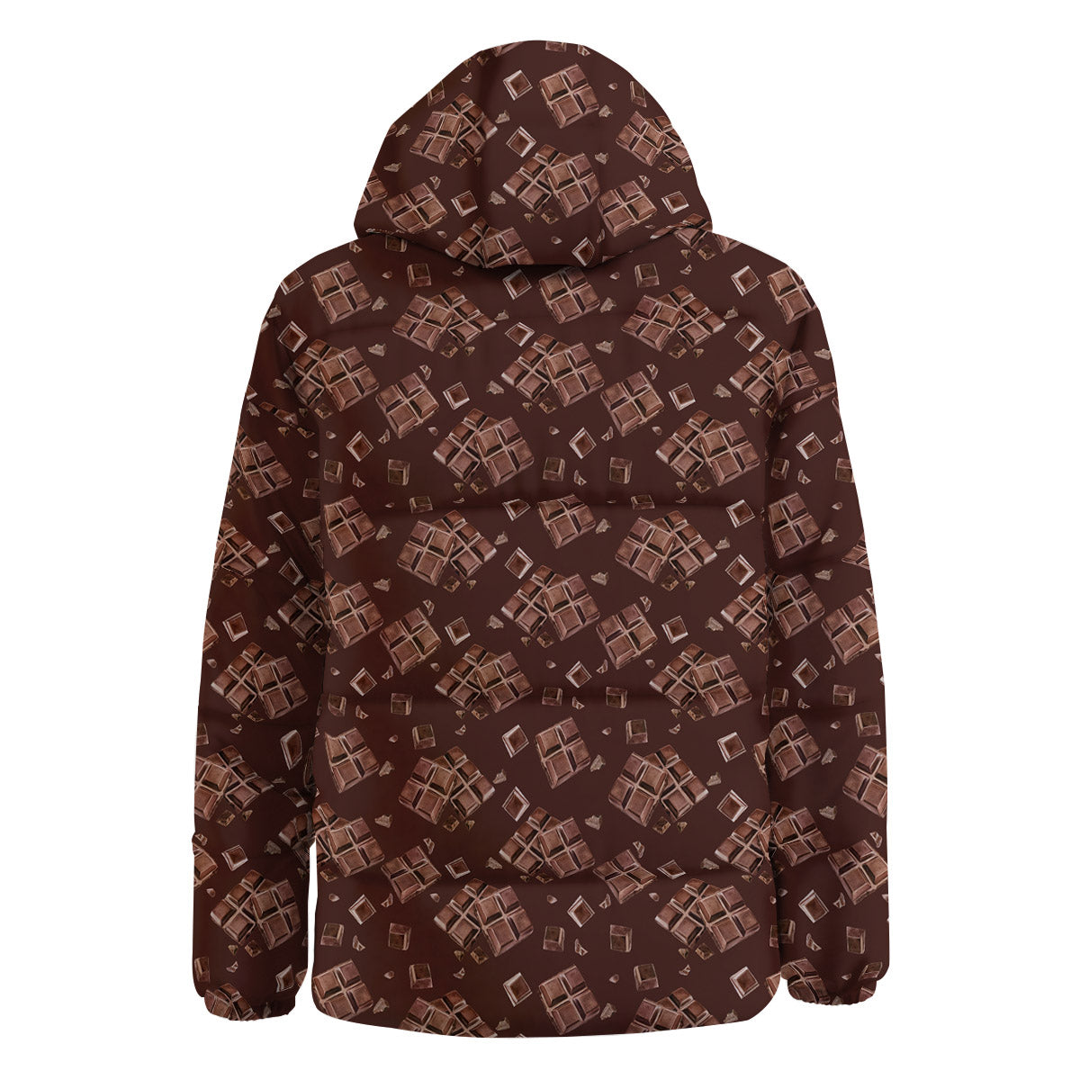 Chocolate Bar Print Pattern Down Jacket-grizzshop