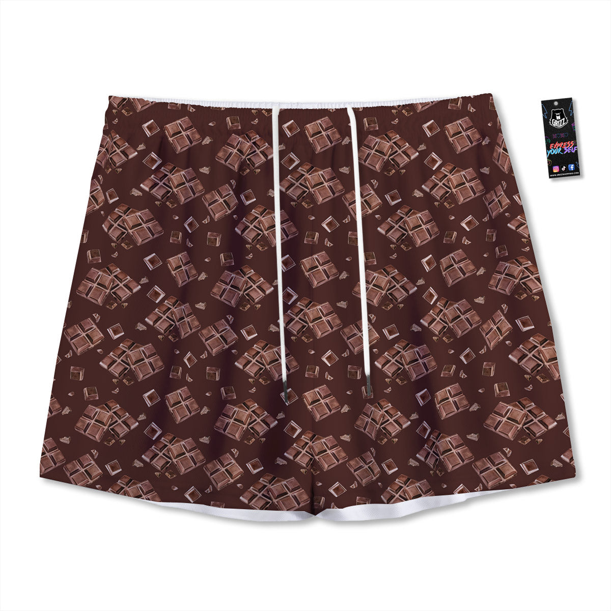 Dancing Party Skeleton Print Pattern Mesh Shorts