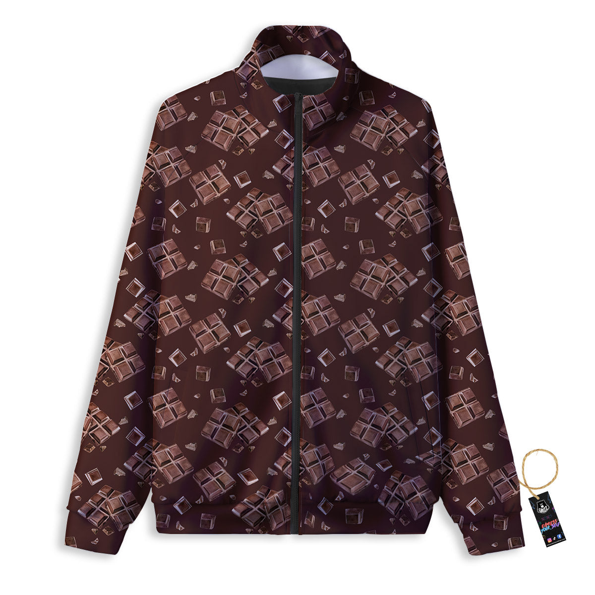 Chocolate Bar Print Pattern Track Jacket-grizzshop
