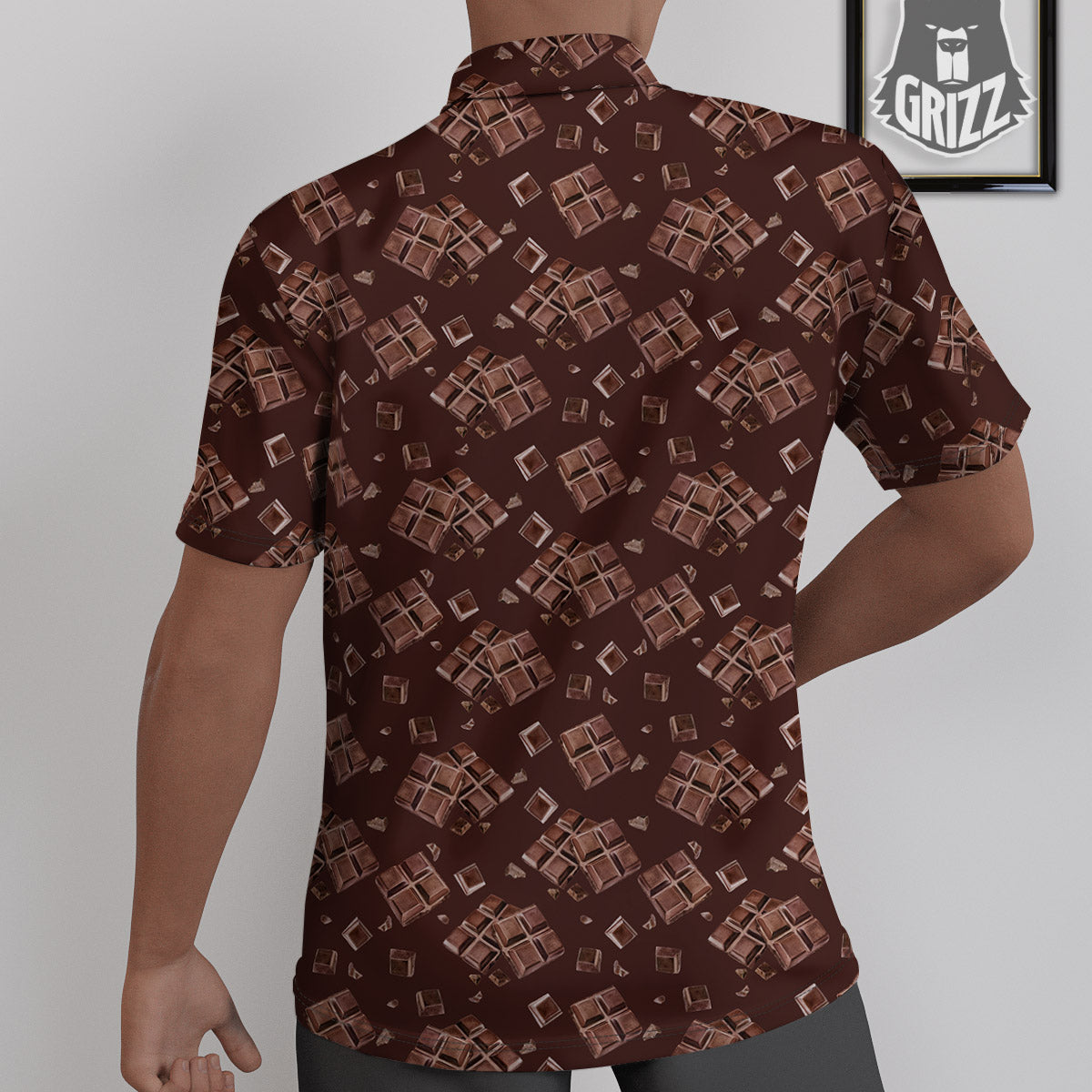 Chocolate Bar Print Pattern Untucked Shirts-grizzshop