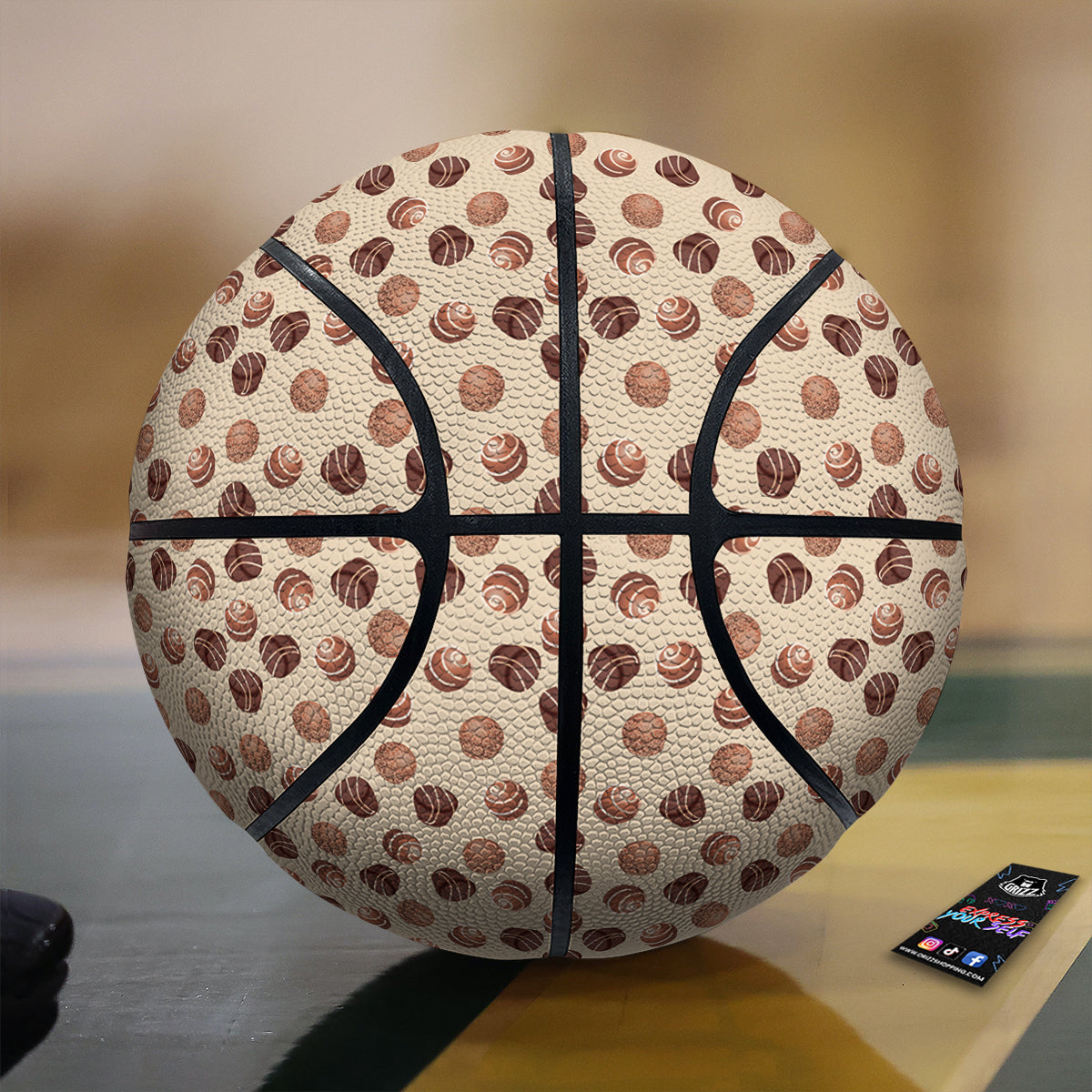 Chocolate Candy Print Pattern Basketball-grizzshop