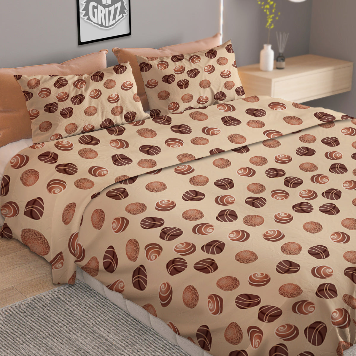 Chocolate Candy Print Pattern Duvet Cover Bedding Set