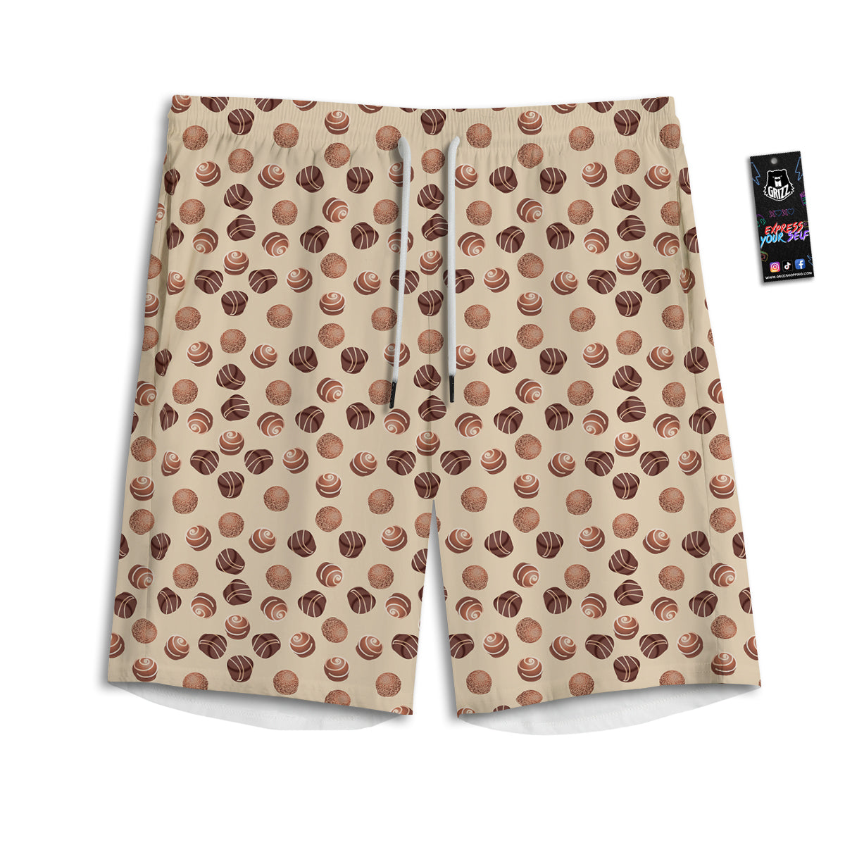 Chocolate Candy Print Pattern Men's Athletic Shorts