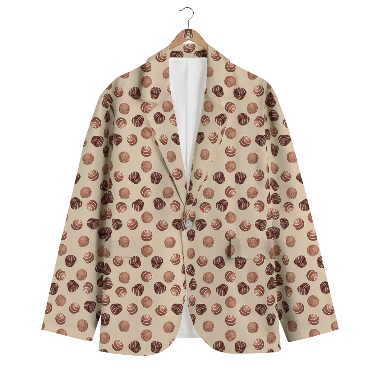 Chocolate Candy Print Pattern Men's Blazer-grizzshop