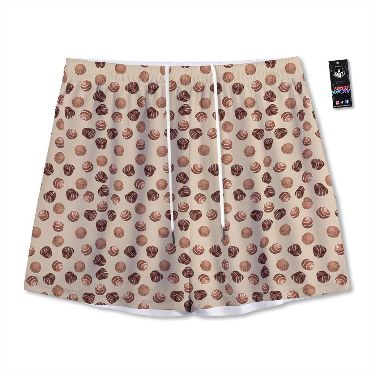 Flowers Exotic Hibiscus Print Pattern Mesh Shorts