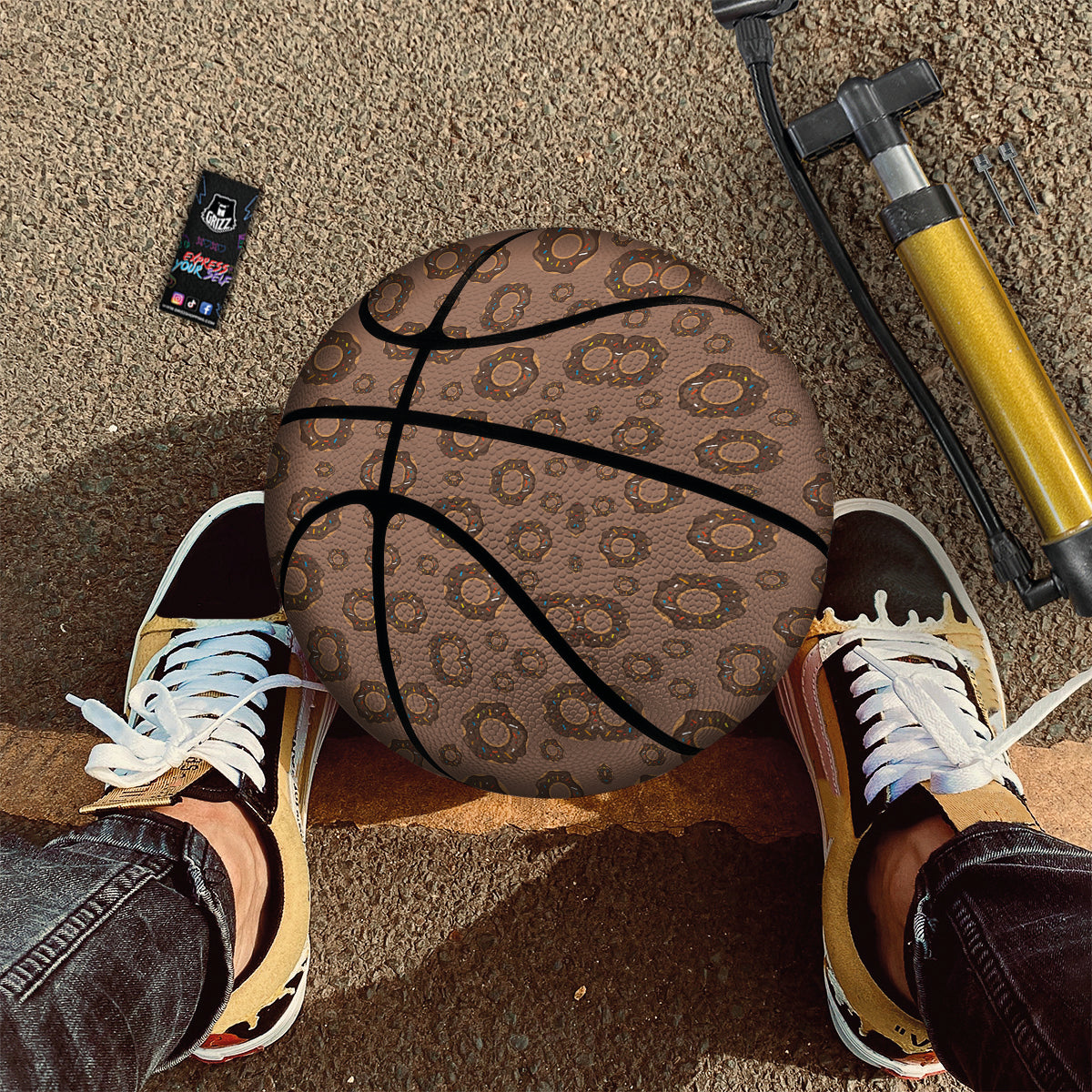 Chocolate Donuts Print Pattern Basketball-grizzshop