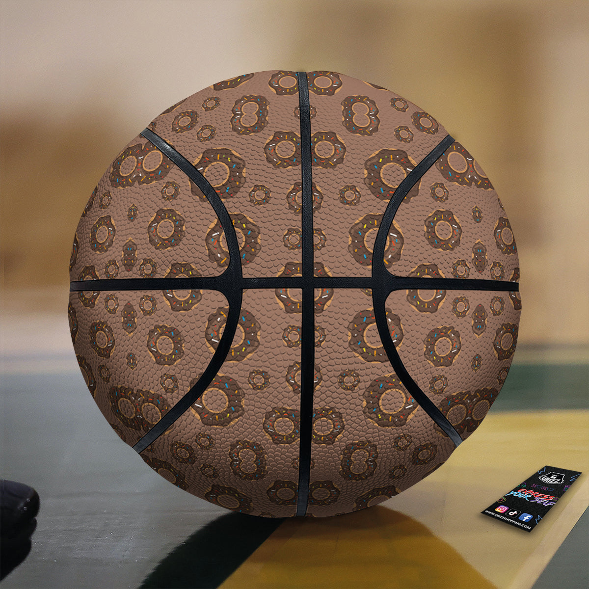 Chocolate Donuts Print Pattern Basketball-grizzshop