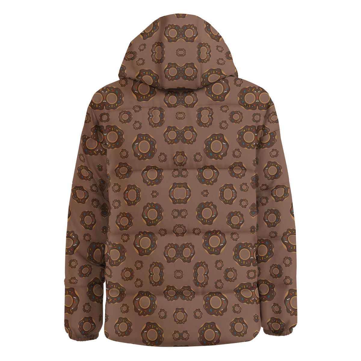 Chocolate Donuts Print Pattern Down Jacket-grizzshop