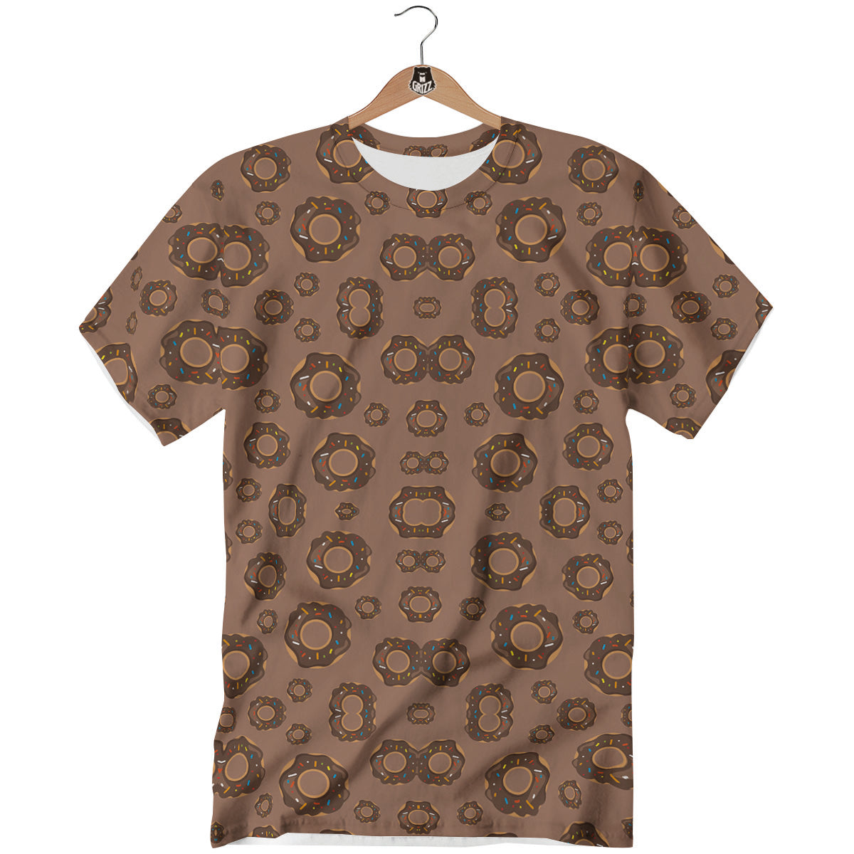 Chocolate Donuts Print Pattern T-Shirt-grizzshop