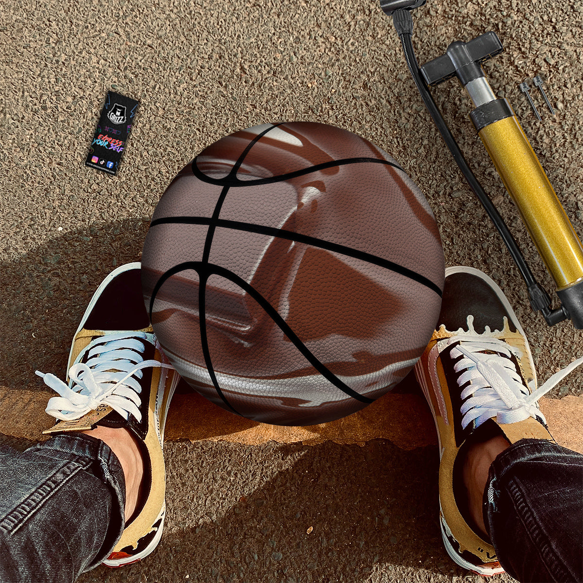 Chocolate Print Basketball-grizzshop