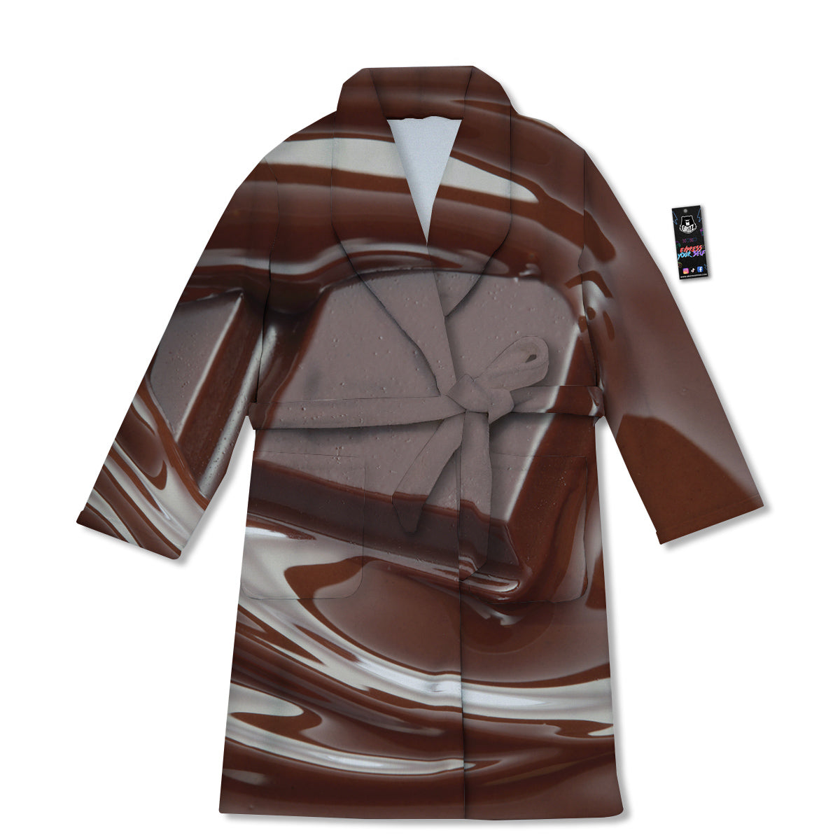 Chocolate Print Bathrobe-grizzshop
