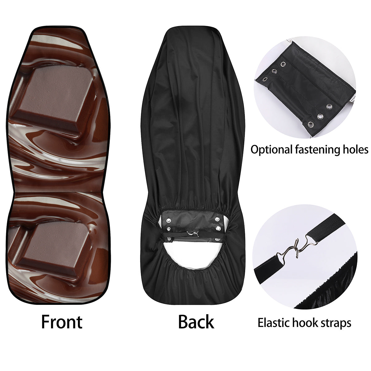 Chocolate Print Car Seat Covers-grizzshop