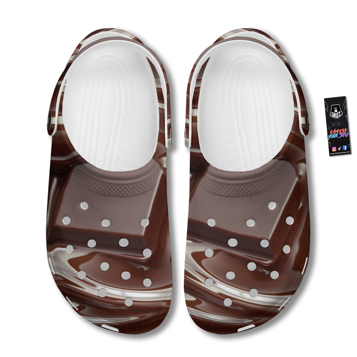 Chocolate Print Clog-grizzshop