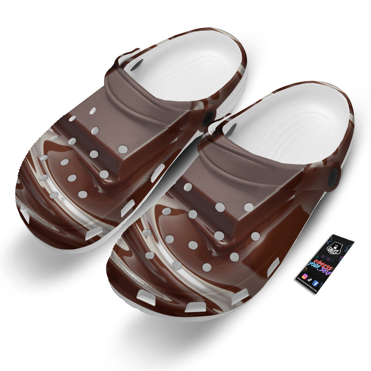 Chocolate Print Clog-grizzshop