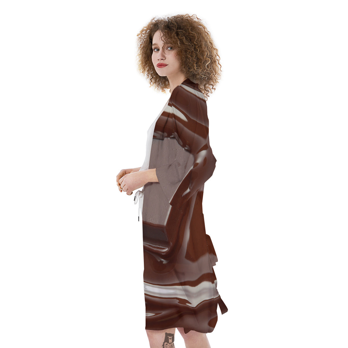 Chocolate Print Kimono-grizzshop