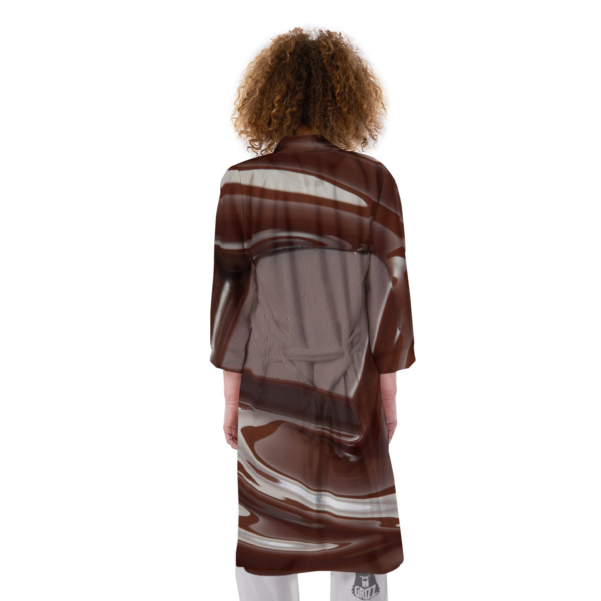 Chocolate Print Kimono-grizzshop
