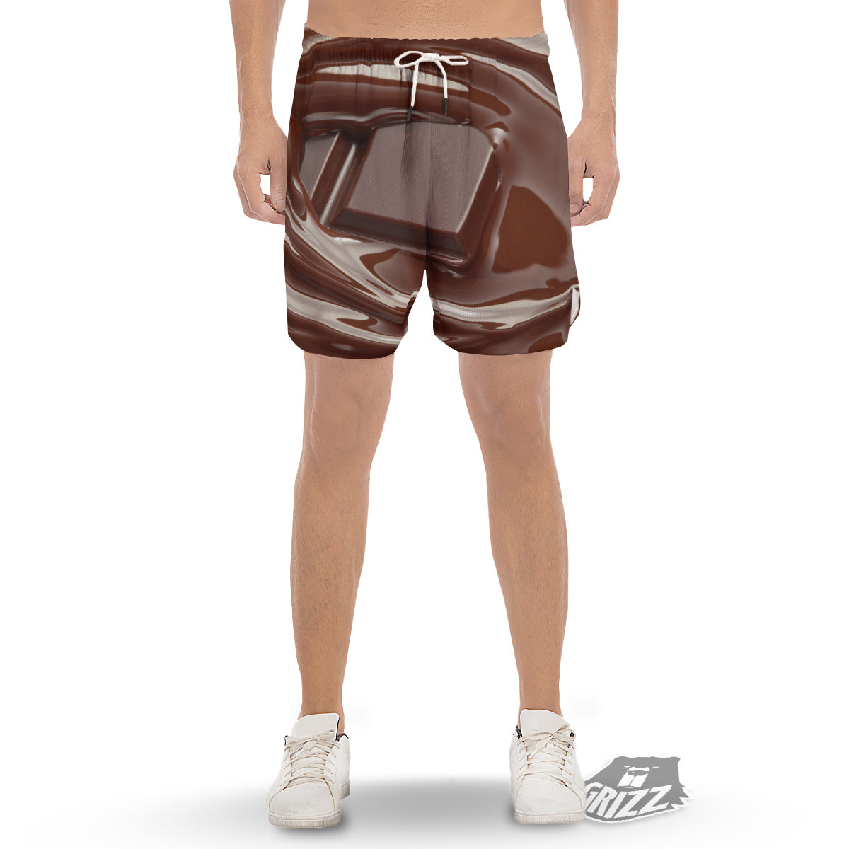 Chocolate Print Men's Gym Shorts-grizzshop