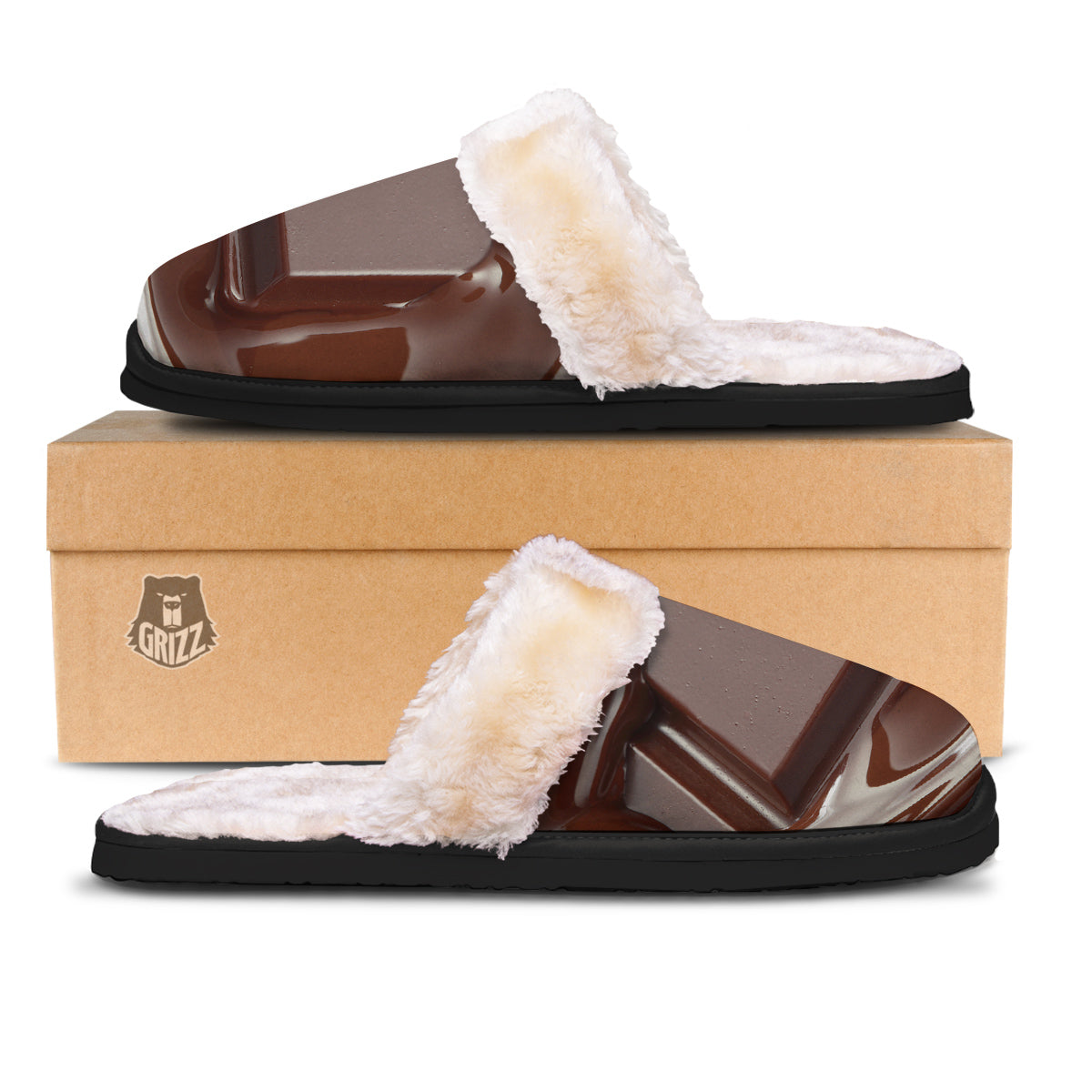 Chocolate Print Slippers-grizzshop