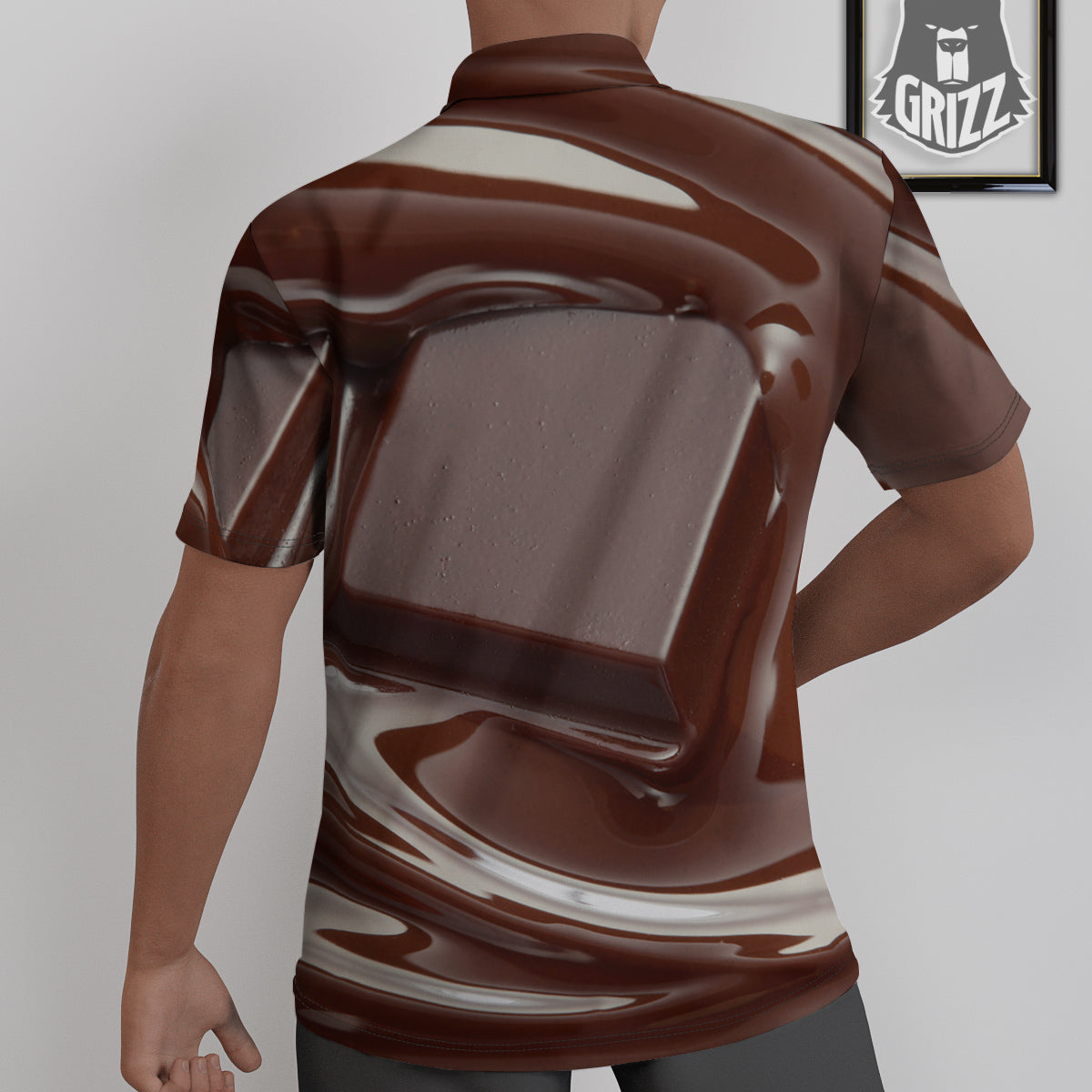 Chocolate Print Untucked Shirts-grizzshop