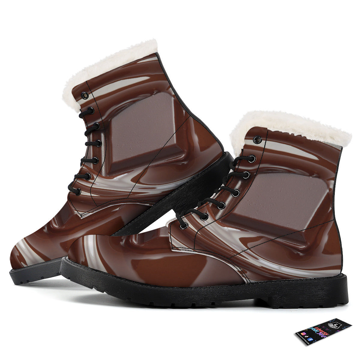 Chocolate Print Winter Boots-grizzshop