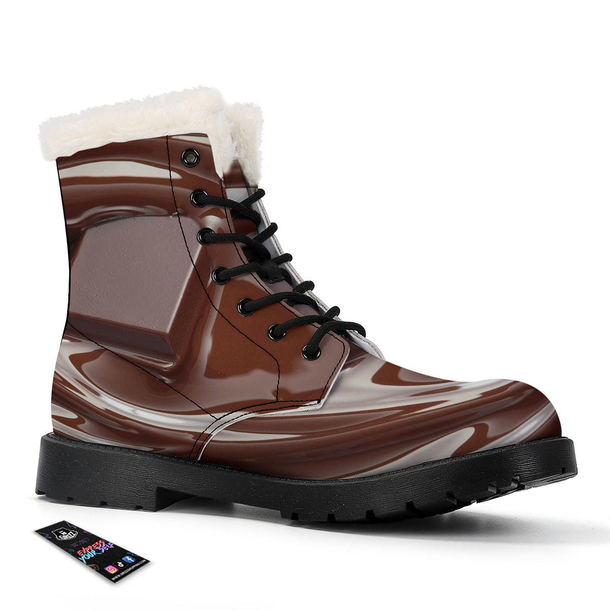 Chocolate Print Winter Boots-grizzshop