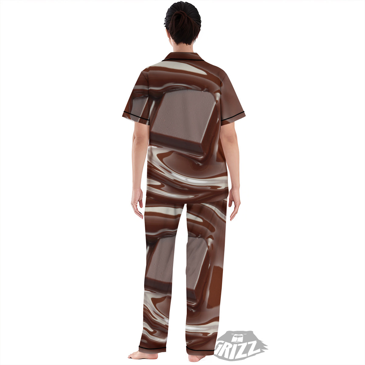 Chocolate Print Women's Pajamas Set-grizzshop