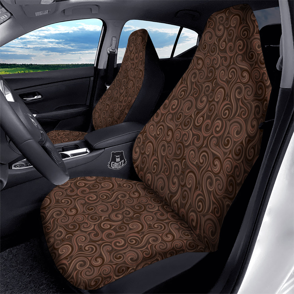 Chocolate Texture Brown Print Pattern Car Seat Covers-grizzshop