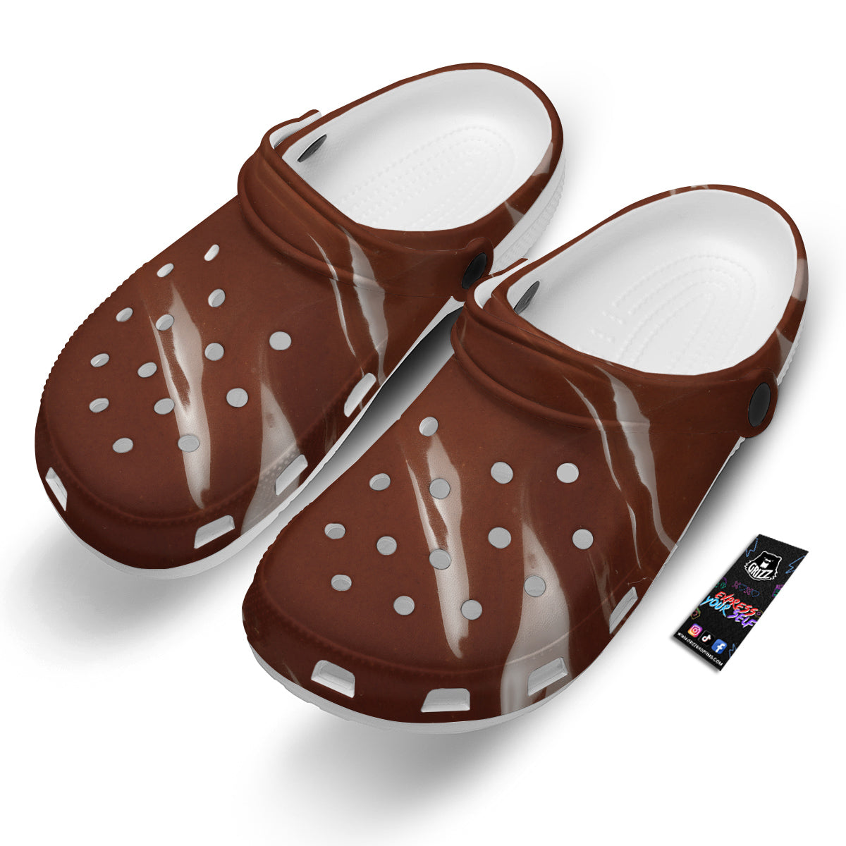 Chocolate Texture Print Clog-grizzshop
