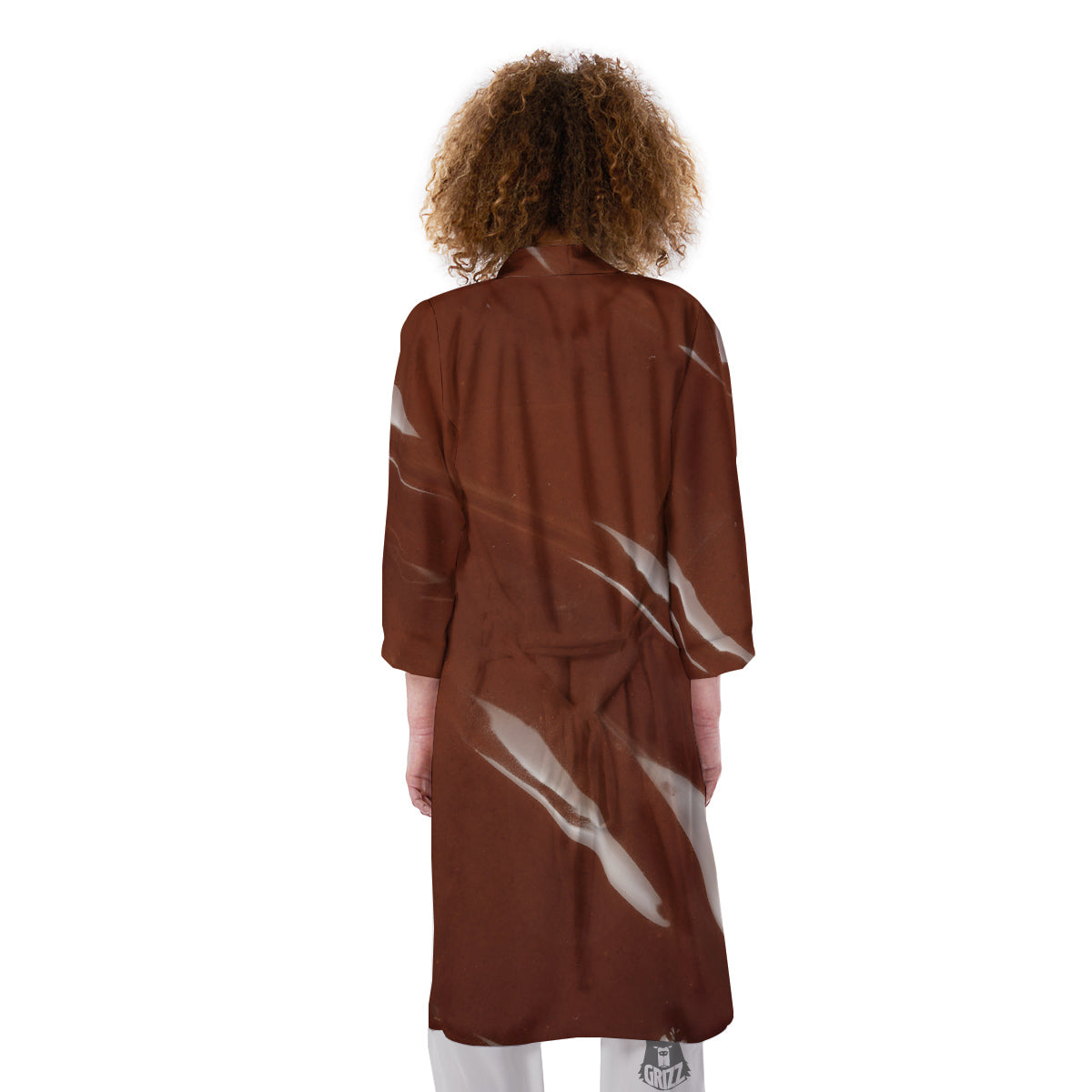 Chocolate Texture Print Kimono-grizzshop