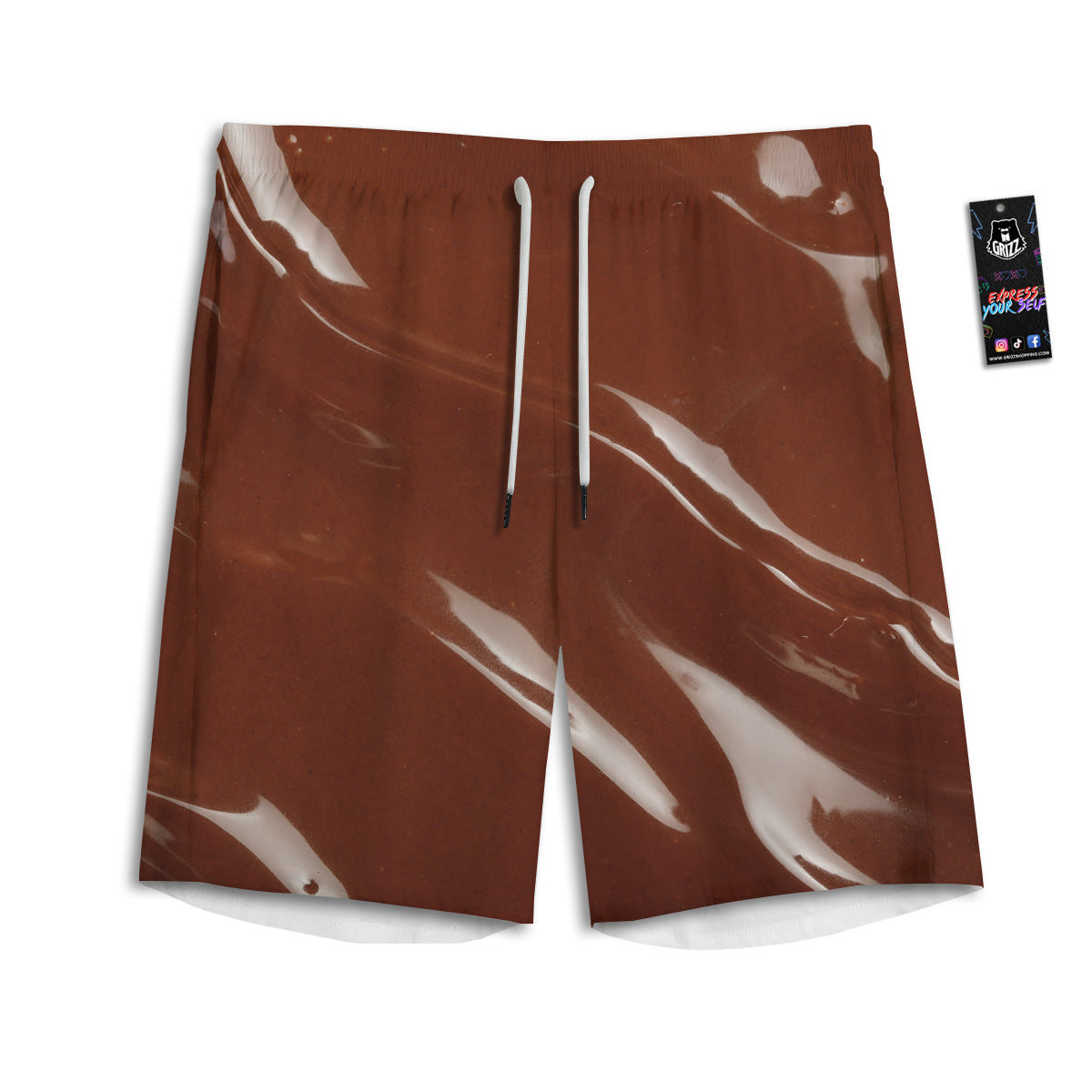 Chocolate Texture Print Men's Athletic Shorts