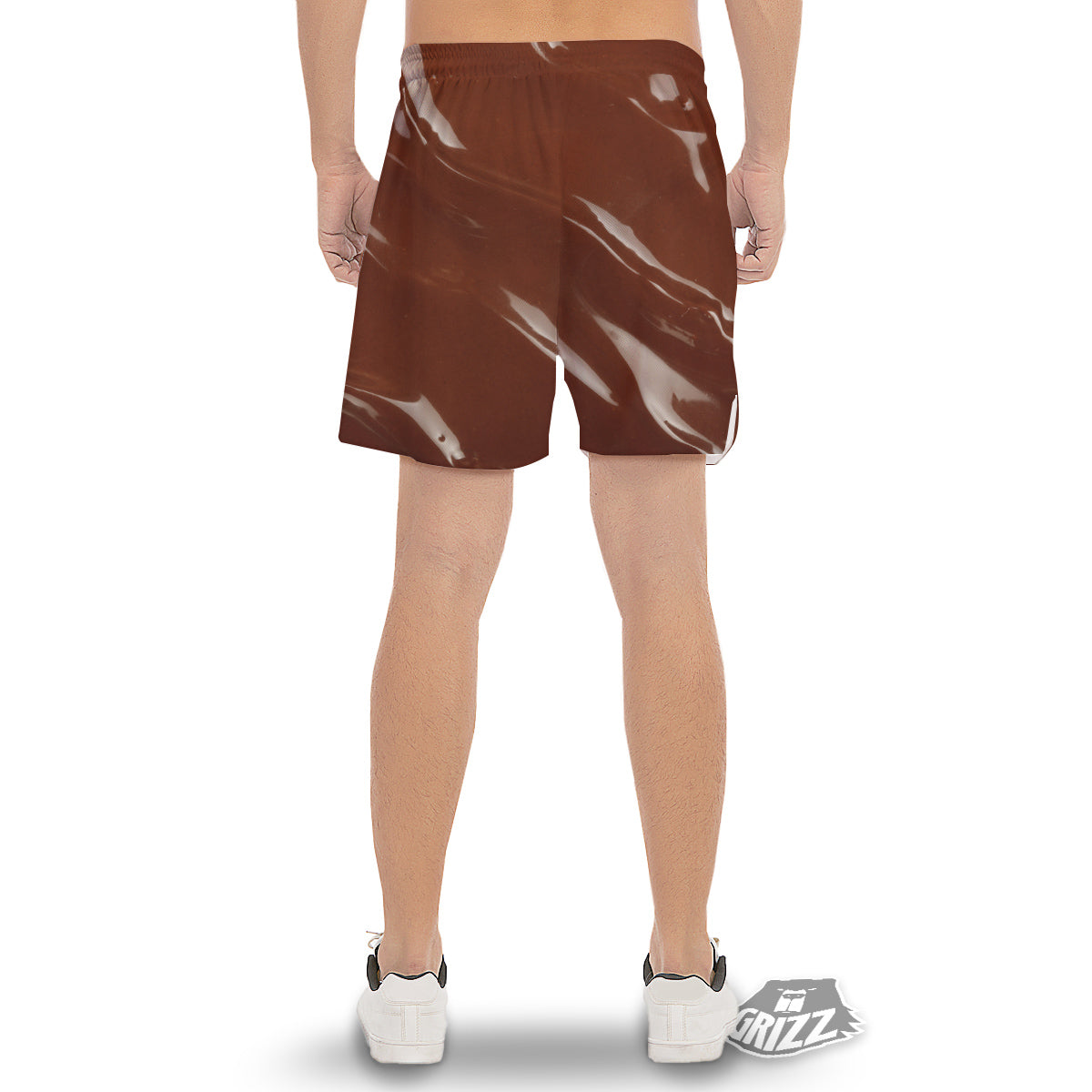 Chocolate Texture Print Men's Gym Shorts-grizzshop
