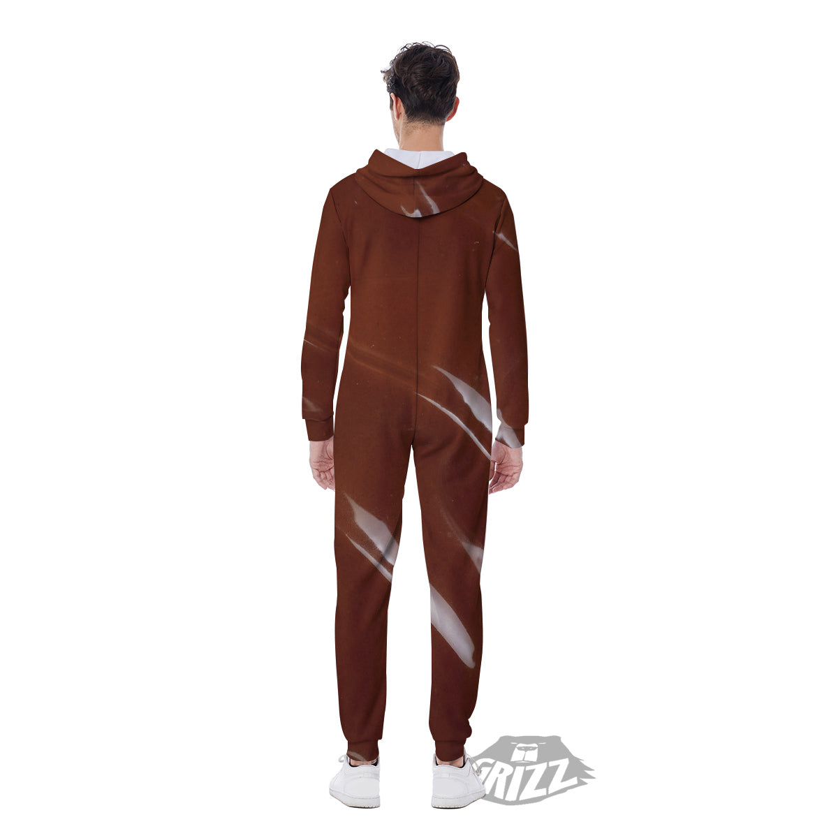 Chocolate Texture Print Men's Jumpsuit-grizzshop