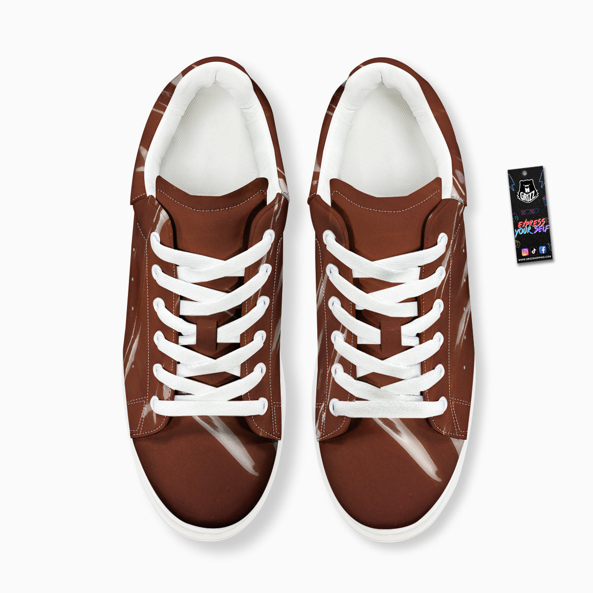 Chocolate Texture Print Platform Shoes-grizzshop