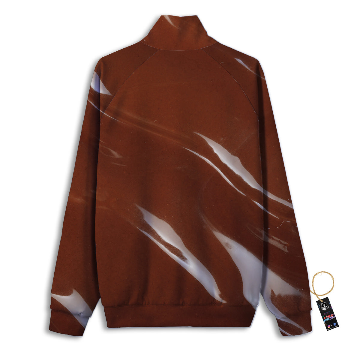 Chocolate Texture Print Track Jacket-grizzshop