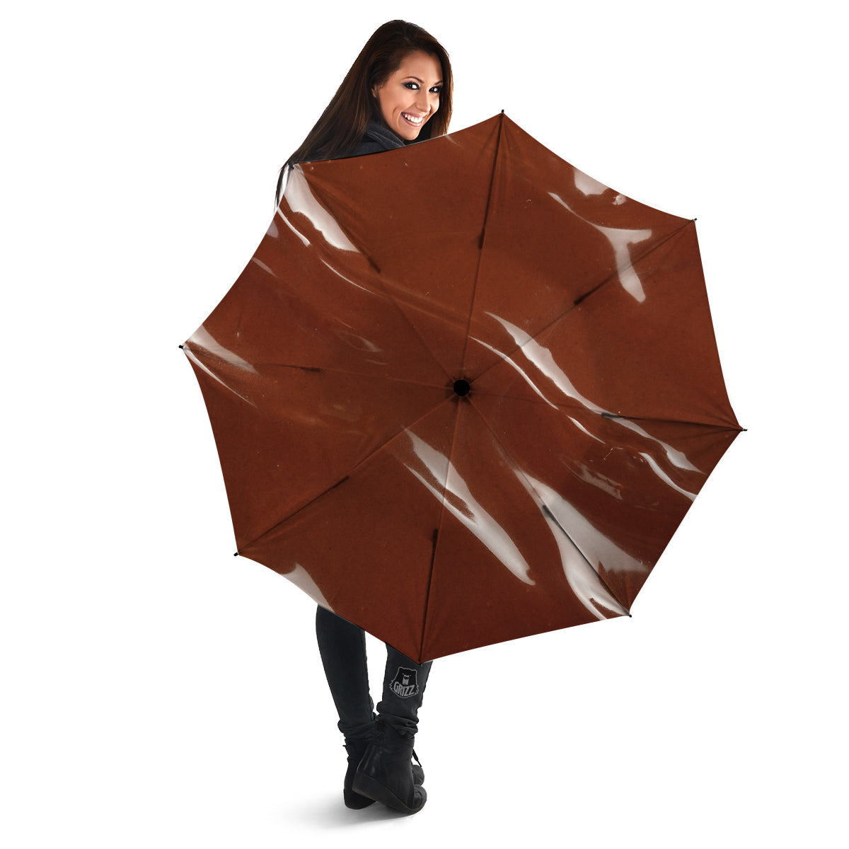 Chocolate Texture Print Umbrella-grizzshop